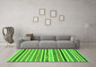 Machine Washable Abstract Green Modern Area Rugs in a Living Room,, wshabs2235grn