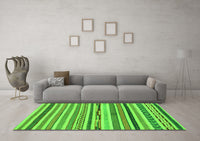 Machine Washable Abstract Green Modern Rug, wshabs2235grn