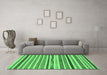 Machine Washable Abstract Emerald Green Modern Area Rugs in a Living Room,, wshabs2235emgrn