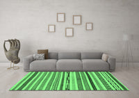 Machine Washable Abstract Emerald Green Modern Rug, wshabs2235emgrn