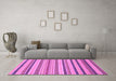 Machine Washable Abstract Purple Modern Area Rugs in a Living Room, wshabs2236pur