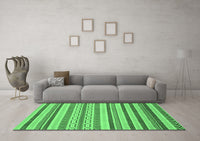 Machine Washable Abstract Emerald Green Modern Rug, wshabs2236emgrn