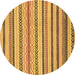 Round Abstract Brown Modern Rug, abs2236brn