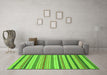 Machine Washable Abstract Green Modern Area Rugs in a Living Room,, wshabs2236grn