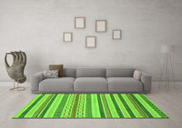 Machine Washable Abstract Green Modern Rug, wshabs2236grn