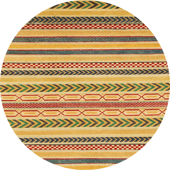 Round Abstract Light Brown Modern Rug, abs2236