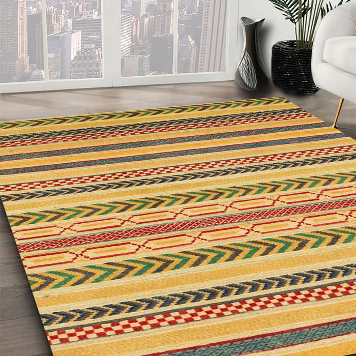 Machine Washable Abstract Light Brown Rug in a Family Room, wshabs2236