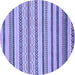 Round Abstract Blue Modern Rug, abs2236blu