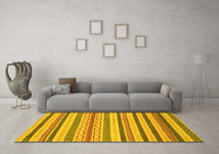 Machine Washable Abstract Yellow Modern Rug, wshabs2236yw