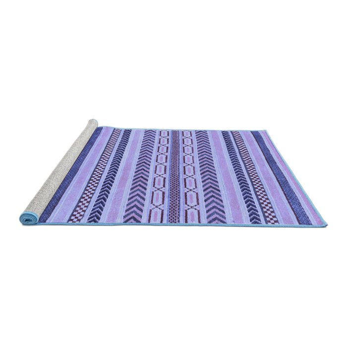 Sideview of Machine Washable Abstract Blue Modern Rug, wshabs2236blu