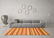 Machine Washable Abstract Orange Modern Area Rugs in a Living Room, wshabs2236org