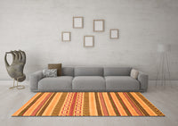 Machine Washable Abstract Orange Modern Rug, wshabs2236org