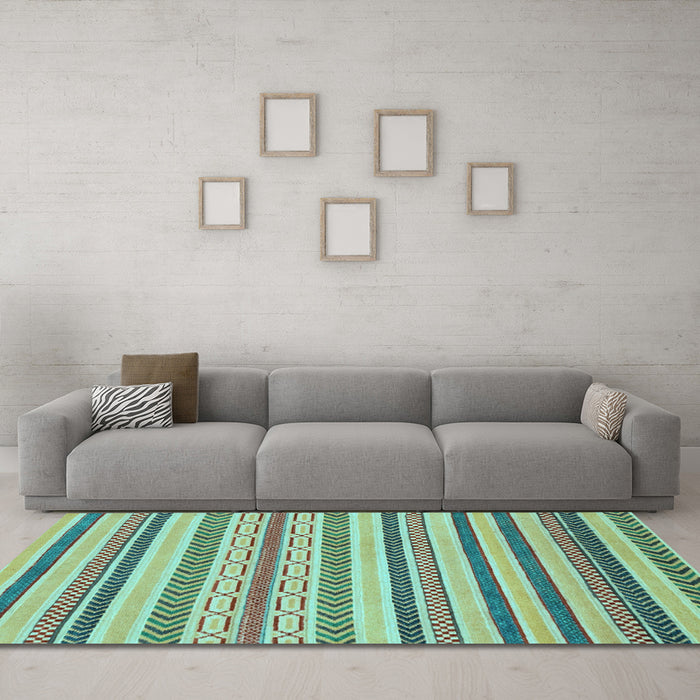 Machine Washable Abstract Light Blue Modern Rug in a Living Room, wshabs2236lblu