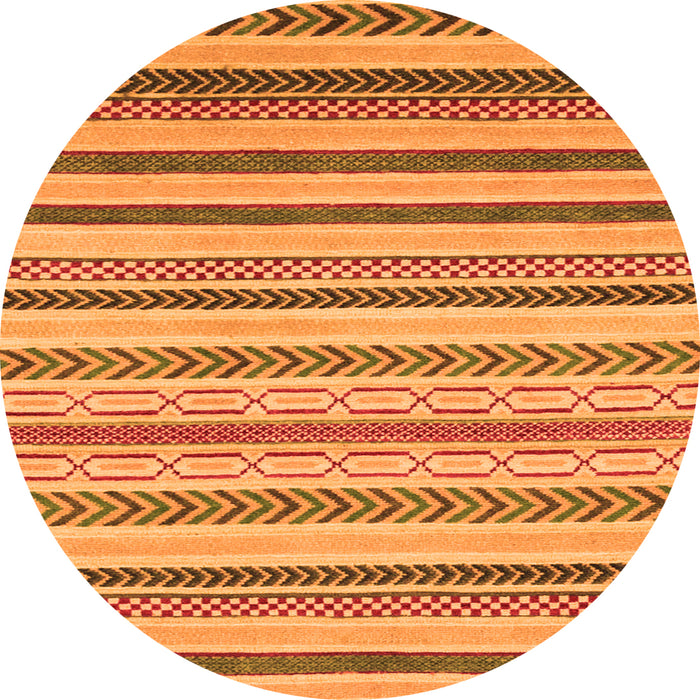 Round Abstract Orange Modern Rug, abs2236org