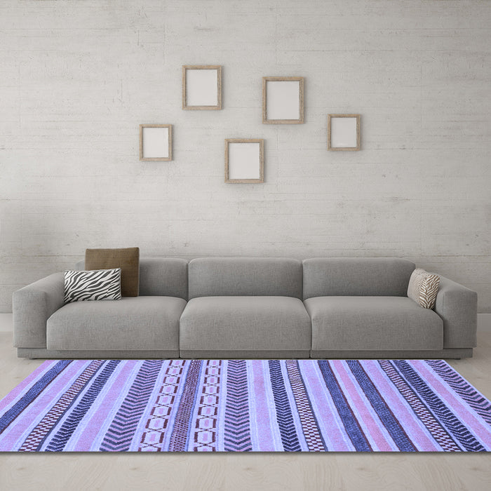 Machine Washable Abstract Blue Modern Rug in a Living Room, wshabs2236blu