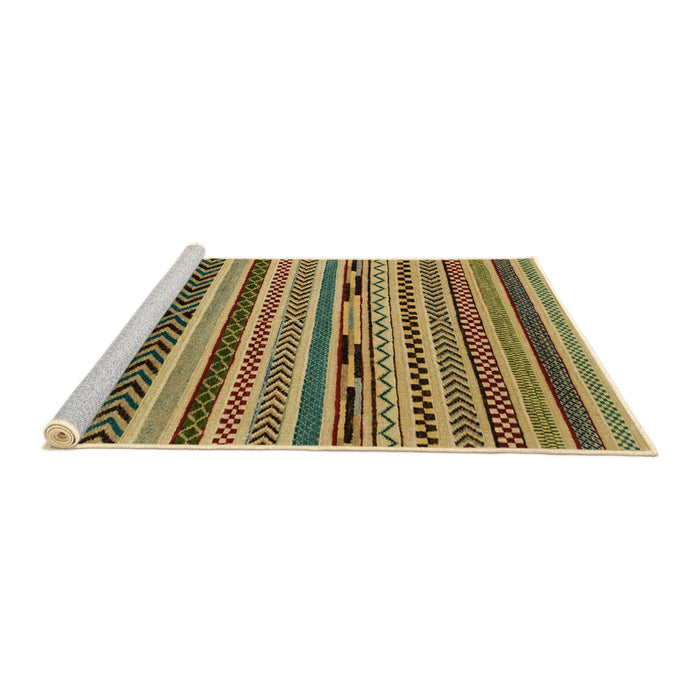 Sideview of Machine Washable Abstract Yellow Rug, wshabs2237