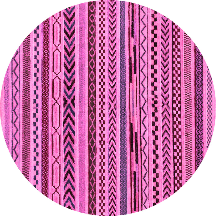Round Abstract Pink Modern Rug, abs2237pnk