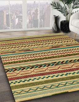 Abstract Yellow Modern Rug in Family Room, abs2237