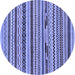 Round Abstract Blue Modern Rug, abs2237blu