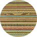 Round Machine Washable Abstract Yellow Rug, wshabs2237