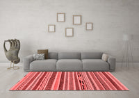 Machine Washable Abstract Red Modern Rug, wshabs2237red