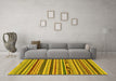 Machine Washable Abstract Yellow Modern Rug in a Living Room, wshabs2237yw