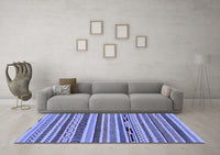 Machine Washable Abstract Blue Modern Rug, wshabs2237blu