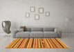 Machine Washable Abstract Orange Modern Area Rugs in a Living Room, wshabs2237org