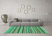 Machine Washable Abstract Turquoise Modern Area Rugs in a Living Room,, wshabs2237turq