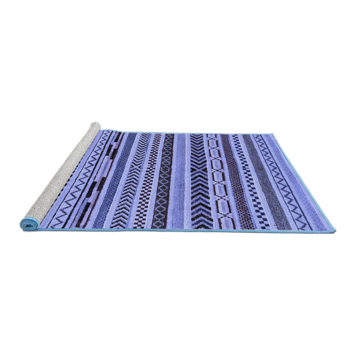 Sideview of Machine Washable Abstract Blue Modern Rug, wshabs2237blu
