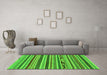 Machine Washable Abstract Green Modern Area Rugs in a Living Room,, wshabs2237grn