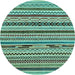 Round Abstract Light Blue Modern Rug, abs2237lblu