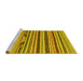 Sideview of Machine Washable Abstract Yellow Modern Rug, wshabs2237yw