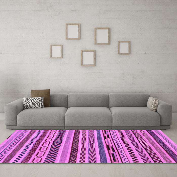 Machine Washable Abstract Purple Modern Area Rugs in a Living Room, wshabs2237pur