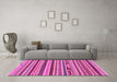 Machine Washable Abstract Pink Modern Rug in a Living Room, wshabs2237pnk