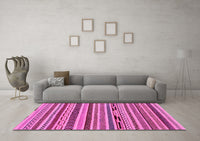 Machine Washable Abstract Pink Modern Rug, wshabs2237pnk