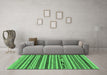 Machine Washable Abstract Emerald Green Modern Area Rugs in a Living Room,, wshabs2237emgrn