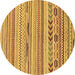 Round Abstract Brown Modern Rug, abs2238brn