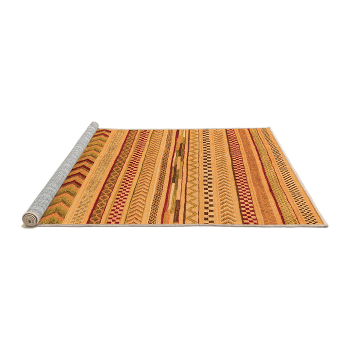 Sideview of Machine Washable Abstract Orange Modern Area Rugs, wshabs2238org
