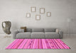 Machine Washable Abstract Pink Modern Rug in a Living Room, wshabs2238pnk