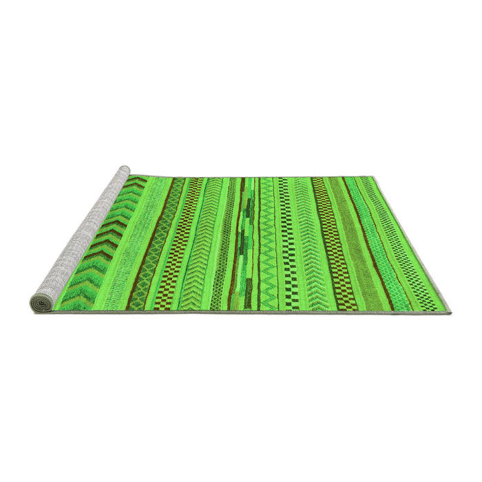 Sideview of Machine Washable Abstract Green Modern Area Rugs, wshabs2238grn
