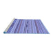 Sideview of Machine Washable Abstract Blue Modern Rug, wshabs2238blu