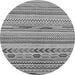 Round Machine Washable Abstract Gray Modern Rug, wshabs2238gry