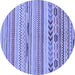 Round Abstract Blue Modern Rug, abs2238blu