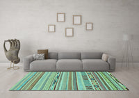 Machine Washable Abstract Light Blue Modern Rug, wshabs2238lblu