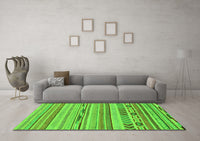 Machine Washable Abstract Green Modern Rug, wshabs2238grn