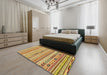 Abstract Red Modern Rug in a Bedroom, abs2238