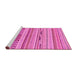 Sideview of Machine Washable Abstract Pink Modern Rug, wshabs2238pnk