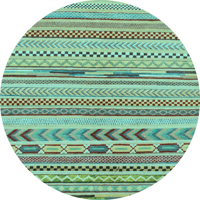 Round Abstract Light Blue Modern Rug, abs2238lblu