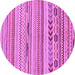 Round Abstract Purple Modern Rug, abs2238pur